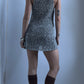 90S SALT AND PEPPER KNIT DRESS / UK 6-8