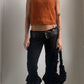 70S SOFT ORANGE KNIT VEST / UK 8-12