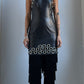 80S LEATHER EYELET DRESS / UK 6-8