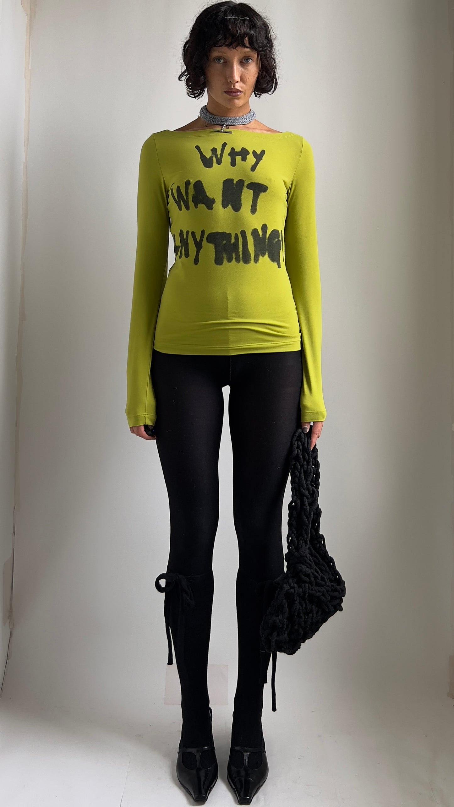 RARE 90S GRAFFITI MOSCHINO STRETCH TOP / UK 4-8