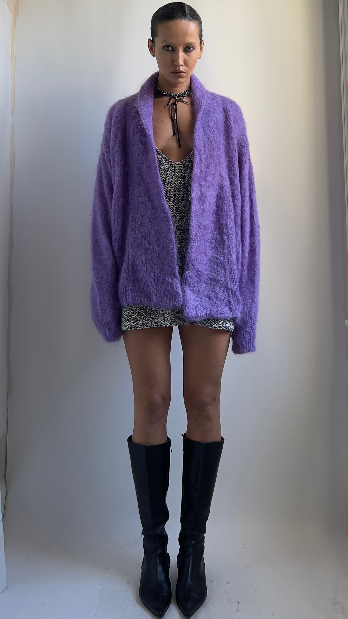 80S LILAC MOHAIR CARDIGAN / UK 6-10