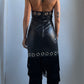 80S LEATHER EYELET DRESS / UK 6-8