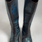 90S DISTRESSED METALLIC BLUE BOOTS - 36.5 / UK 4