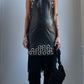 80S LEATHER EYELET DRESS / UK 6-8