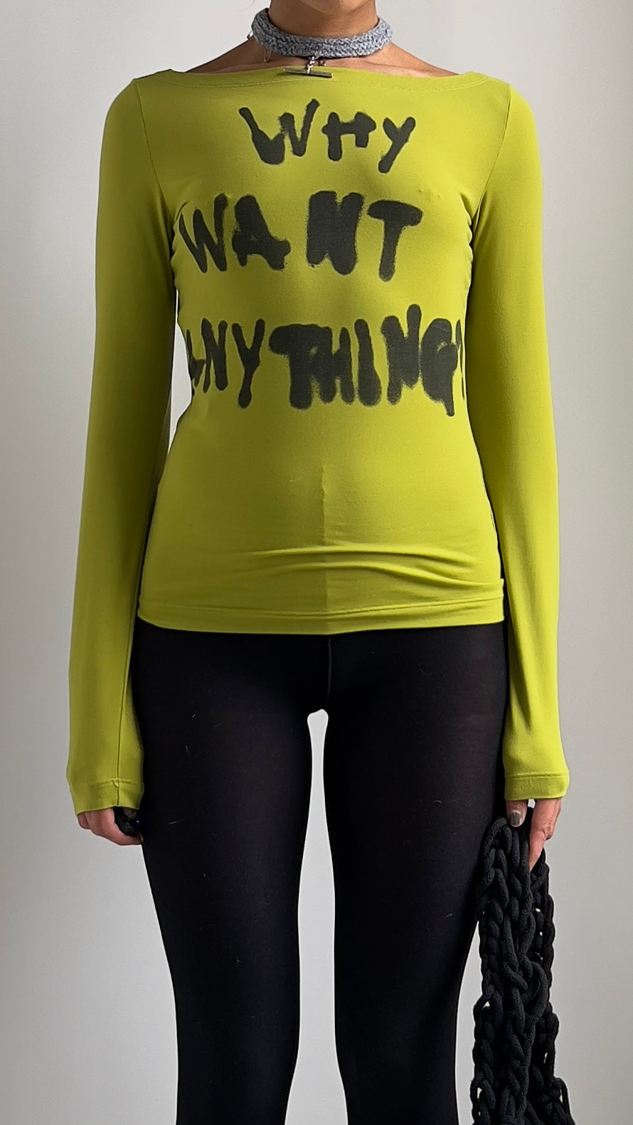 RARE 90S GRAFFITI MOSCHINO STRETCH TOP / UK 4-8