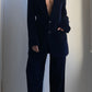 70S MIDNIGHT BLUE VELVET SUIT / UK 10-12