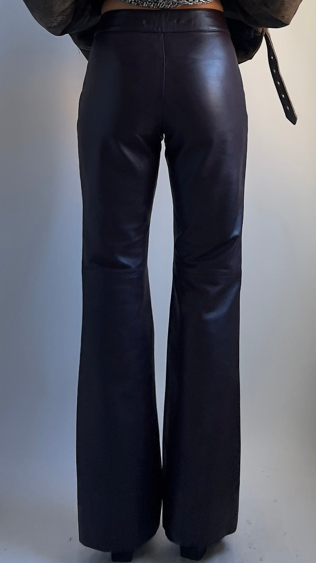 90S PLUM LEATHER TROUSERS / 10-12