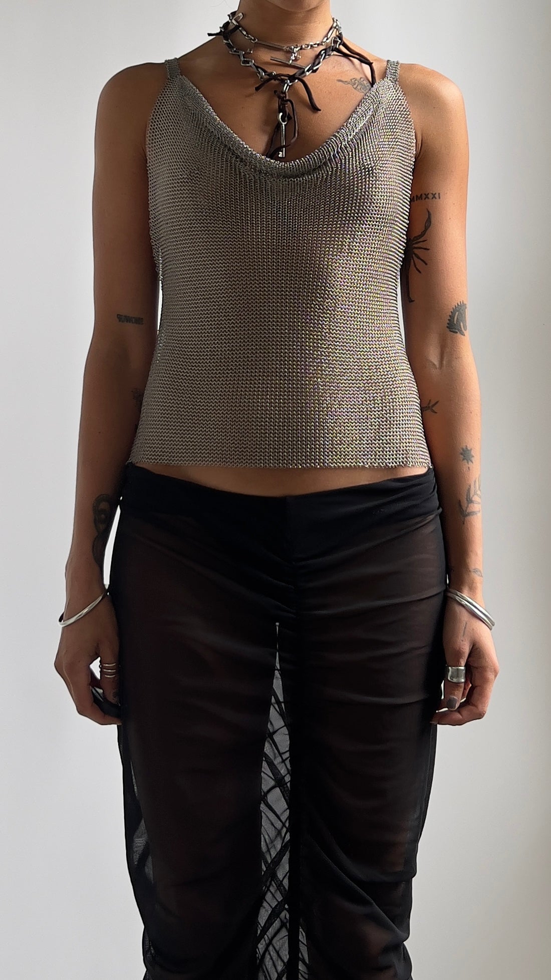 ULTRA RARE 80S FINE CHAINMAIL TOP / UK 4-8