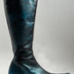 90S DISTRESSED METALLIC BLUE BOOTS - 36.5 / UK 4