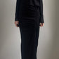 2000S VIVIENNE WESTWOOD BLACK DRAPED STRETCH DRESS / UK 8-14