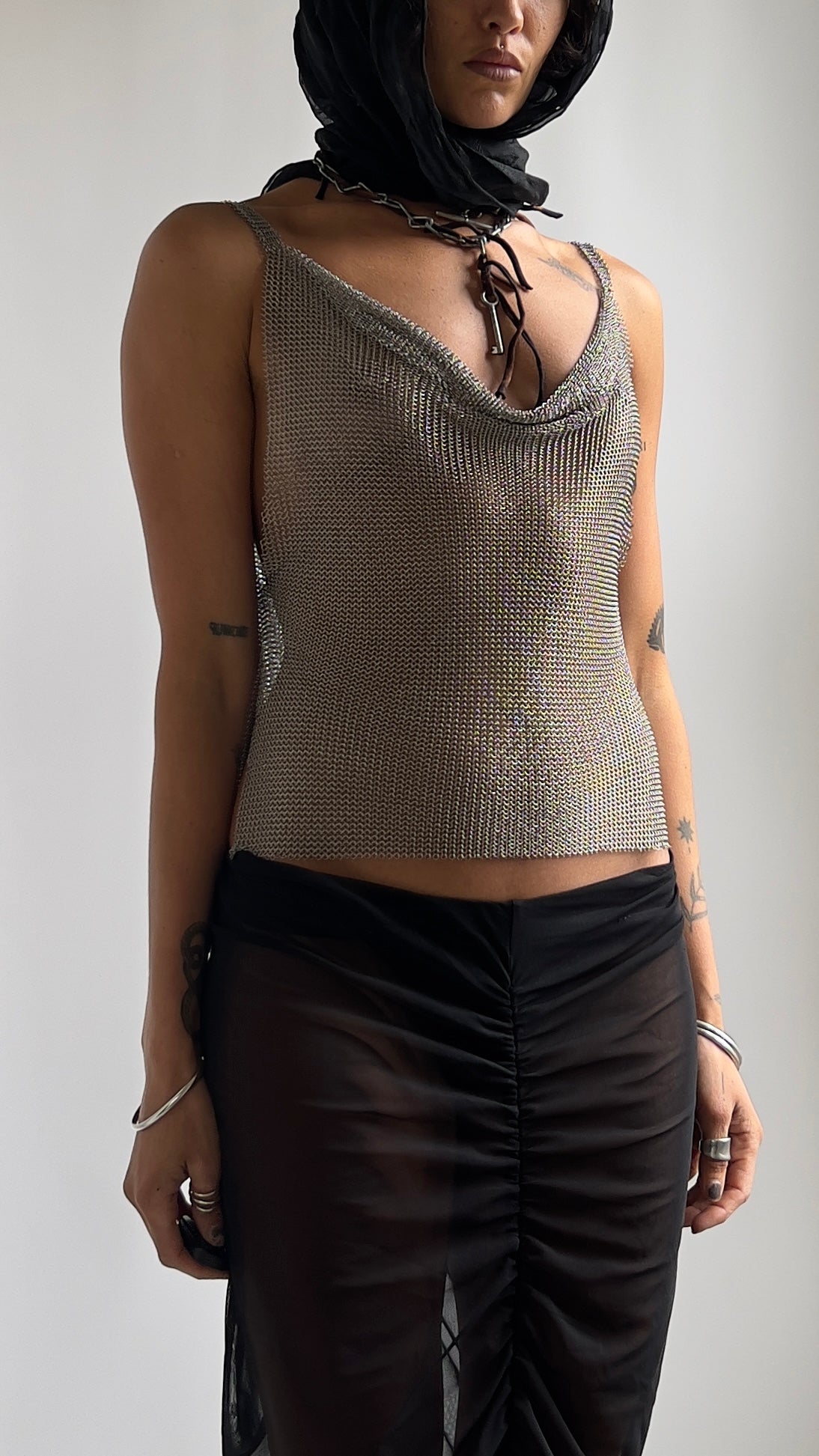 ULTRA RARE 80S FINE CHAINMAIL TOP / UK 4-8