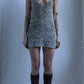 90S SALT AND PEPPER KNIT DRESS / UK 6-8