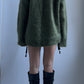 70S OVERSIZED OLIVE MOHAIR JUMPER / UK 10-14