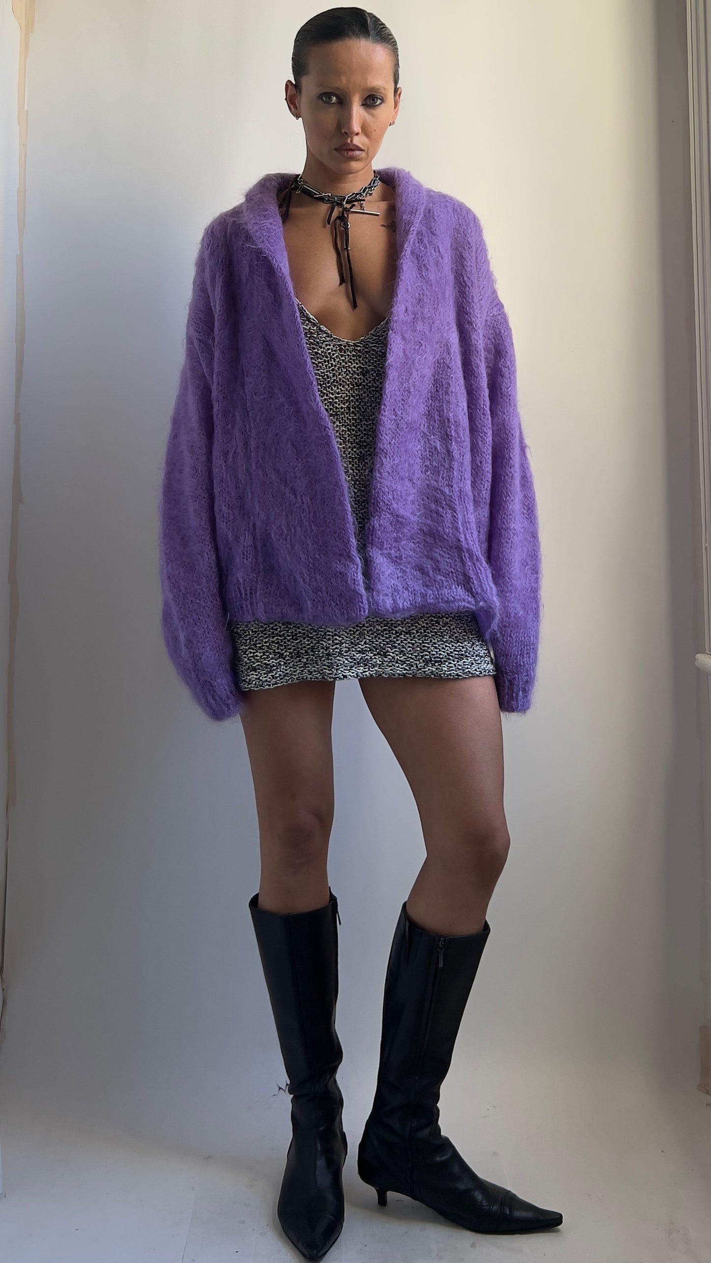 80S LILAC MOHAIR CARDIGAN / UK 6-10