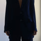 70S MIDNIGHT BLUE VELVET SUIT / UK 10-12