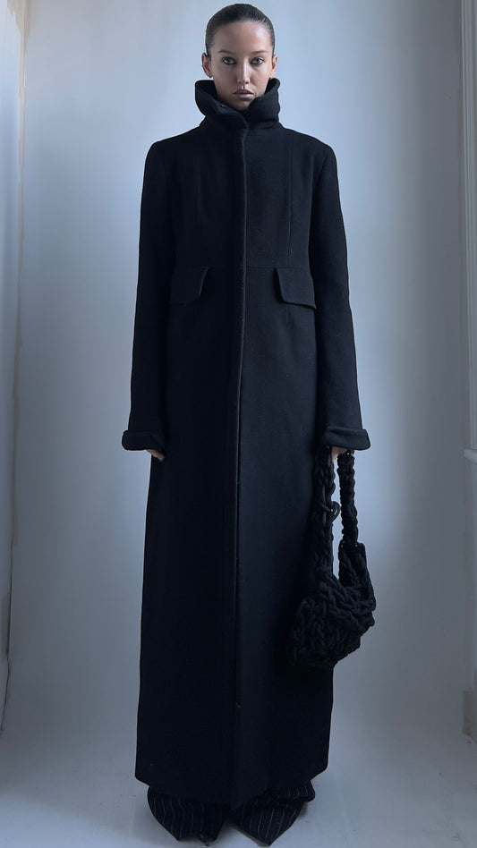 90S COSTUME NATIONAL MINIMAL WOOL COAT / UK 6-8