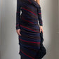 2000S VIVIENNE WESTWOOD ORIGAMI STRIPED DRESS / uk 10-12