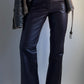 90S PLUM LEATHER TROUSERS / 10-12