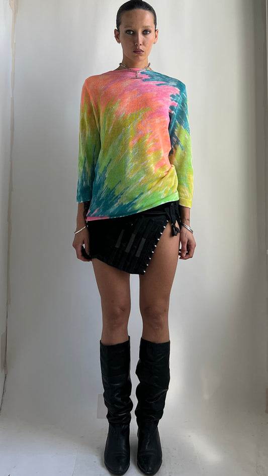 80S RAYON ACID SHARPIE KNIT JUMPER / UK 6-10