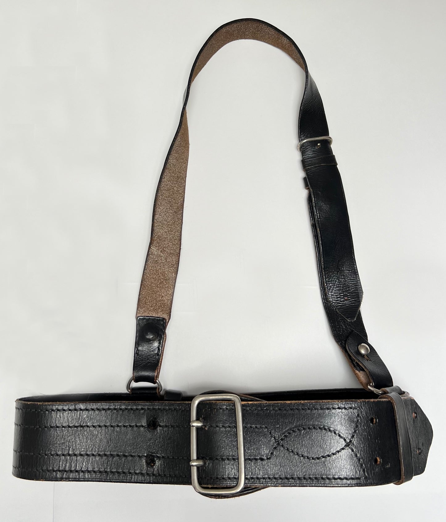 40S BLACK LEATHER MILITARY HARNESS
